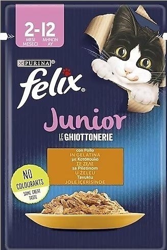 FELİX YAVRU TAVUK ETLİ KEDİ YAŞ MAMA 85 GR*26