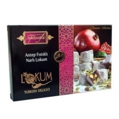 SEPETÇİOĞLU 300 GR ANTEP FISTIKLI NARLI ÇİFT KAVRULMUŞ LOKUM*12