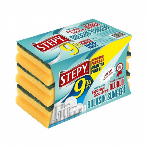 STEPY DISHWASHING SPONGE 9 PCS BOX CORRUGATED*24