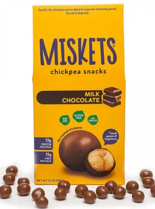 MISKETS 80 GR CHIKPEA COATES WITH MILK CHOCOLATE*12