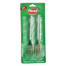 FLEXİ PASLANMAZ ÇELİK YEMEK ÇATALI 6 LI*36