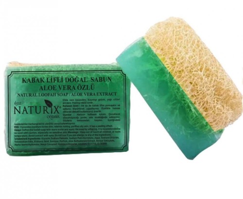 NATURIX 130 GR PUMPKIN FIBER SOAP ALOEVERA*48