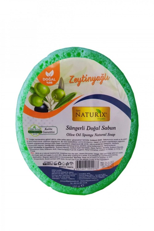 NATURİX 150 GR SÜNGERLİ SABUN ZEYTİNYAĞLI*48