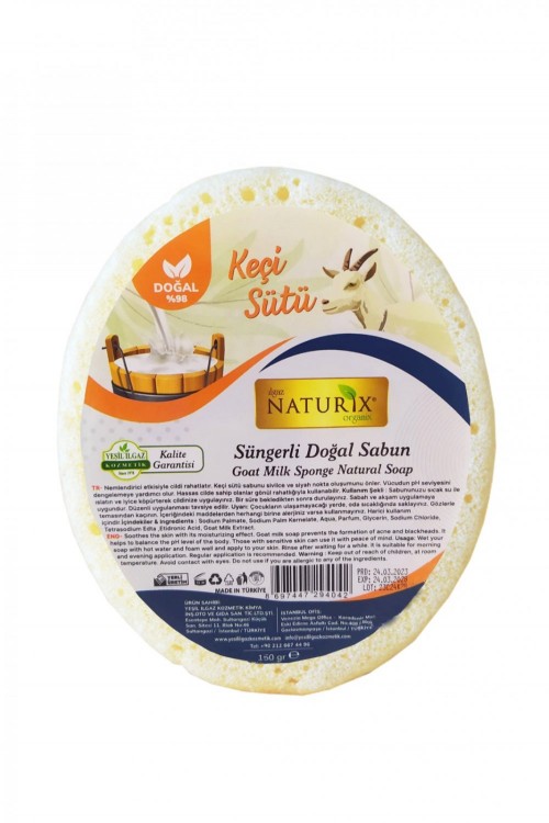 NATURİX 150 GR SÜNGERLİ SABUN KEÇİ SÜTLÜ*48