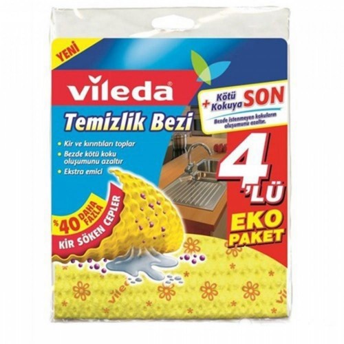 VİLEDA SARI TEMİZLİK BEZİ EKO 4LÜ*10