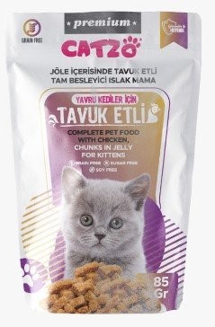 CATZO PREMİUM YAVRU KEDİ POUCH 85 GR TAVUKLU *24